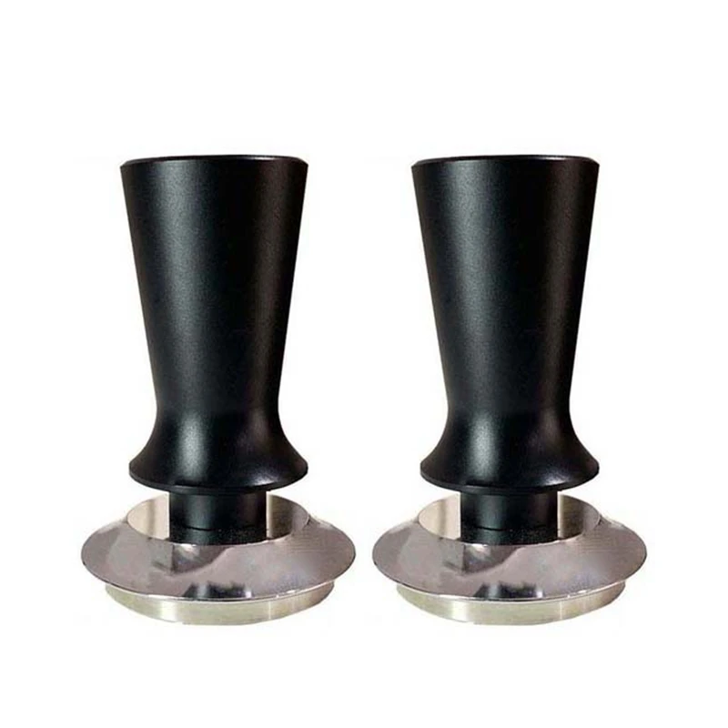 2 Pack Spring Calibration Tamper Stainless Steel Flat Threaded Base Adjustable Graduated 30Lb Espresso