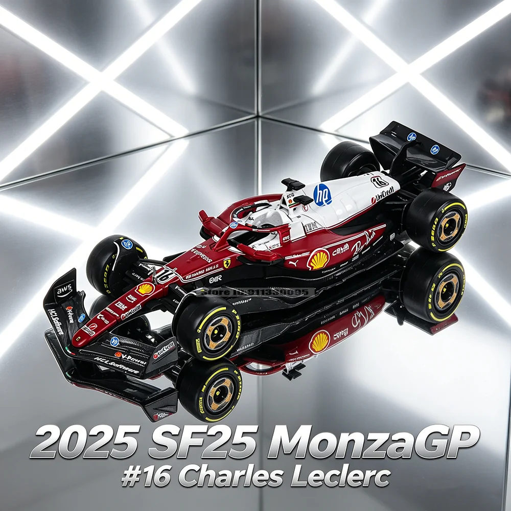 Bburago 1:43 F1 Ferrari 2025 SF25 Edição Especial Monza Itália, Carro de Liga Leve Fundido em Metal, Várias Opções de F1 Disponíveis