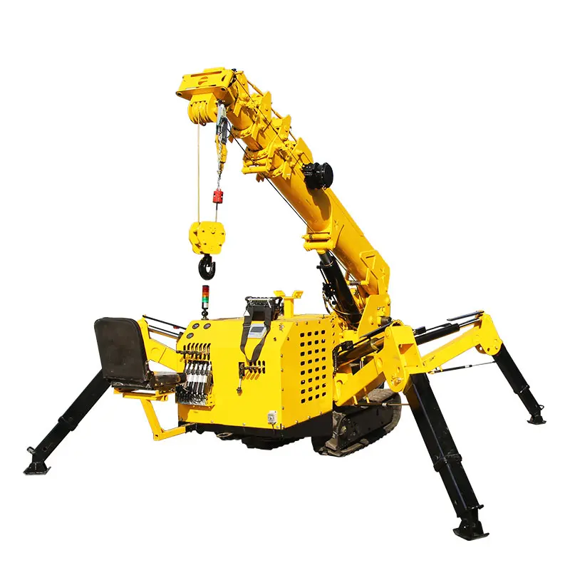 Spider crane 3 tons 2 small self-propelled hydraulic telescopic boom remote control mobile