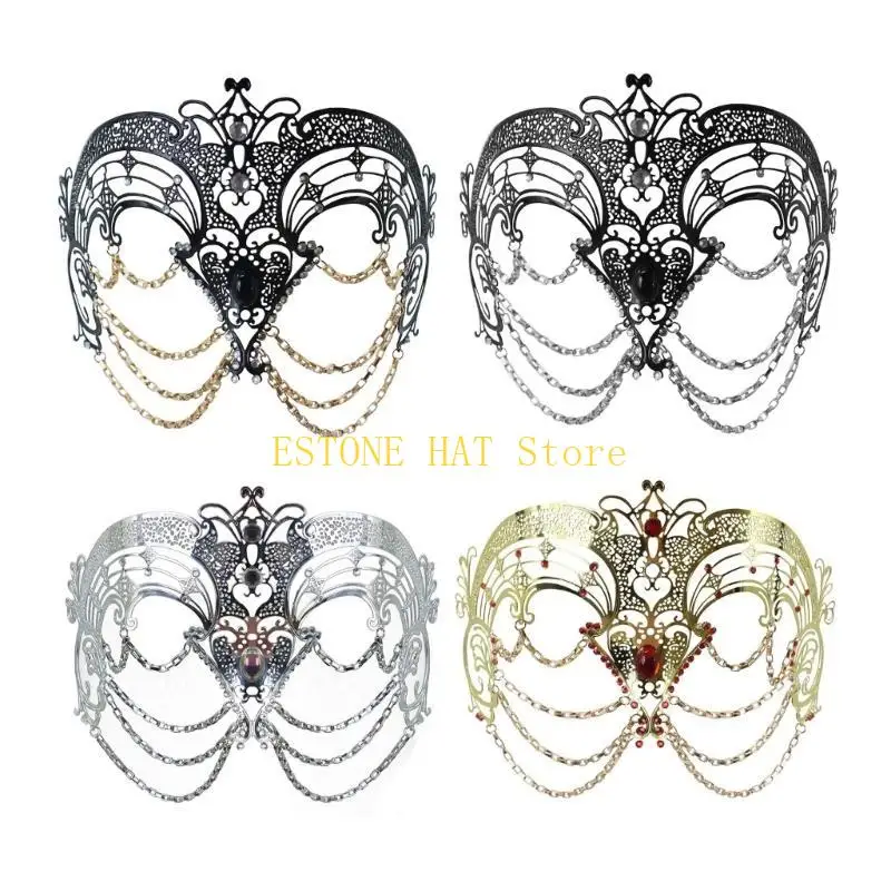 

49MF Маскарадная маска со стразами и металлическими кисточками Маскарадная маска для глаз для женщин