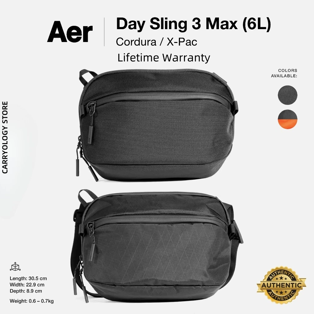 Day Sling 3 Max (X-Pac / 1680D Ballistic Nylon) Bag with Lifetime Warranty, 100% Authentic, Spacious Crossbody Pack