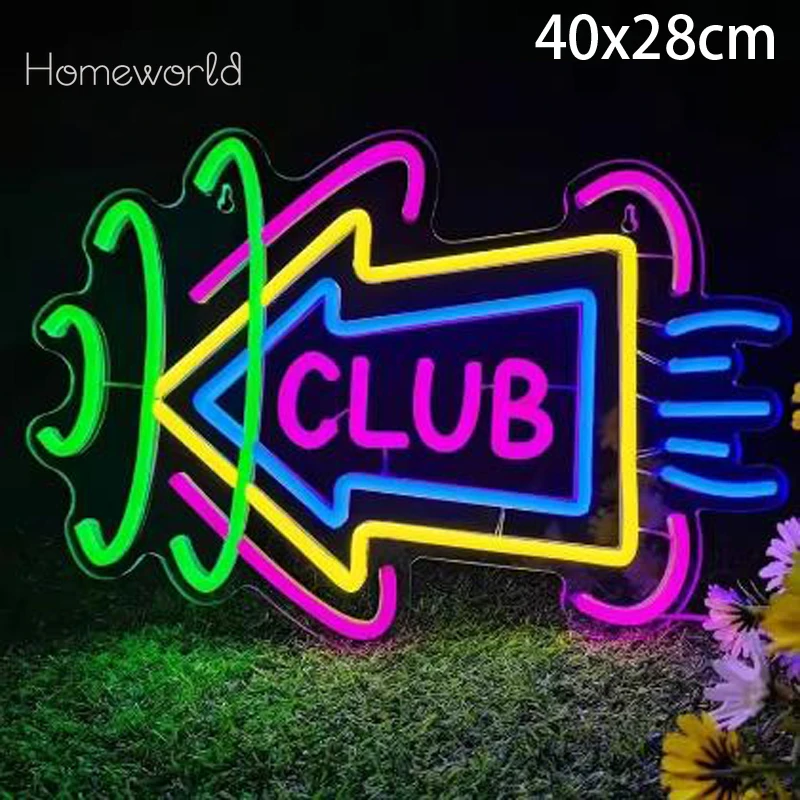 

Club LED Neon Sign USB Dimmable Neon Light Sign for Gameroom Bedroom Bar Club Man Cave Birthday Party Gift Wall Decoration