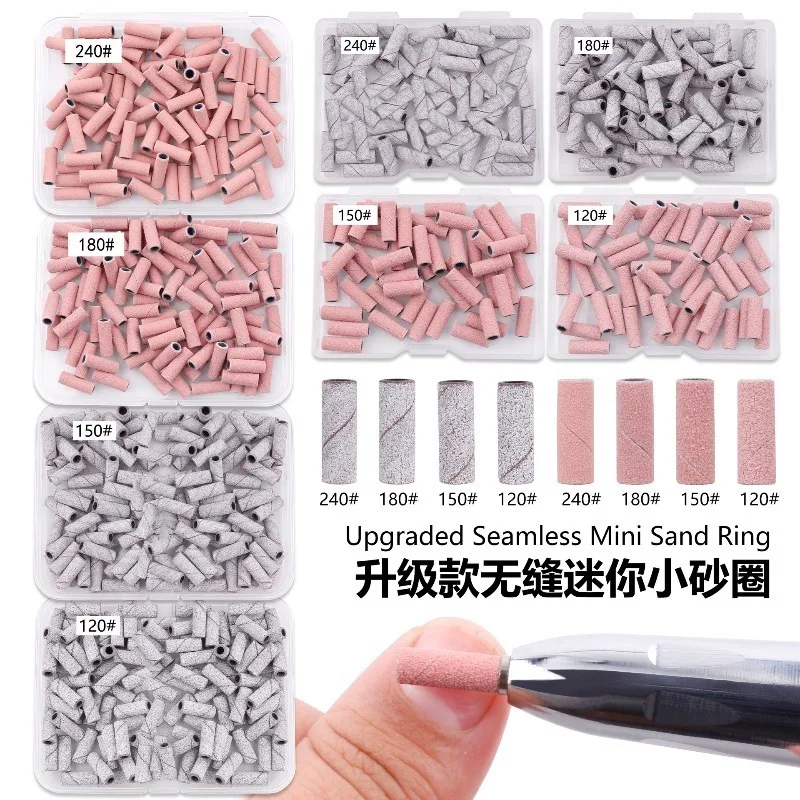 3MM Nail Mini Sanding Ring Bands Nail Art 120/150/180/240 Grit Small Sand Circle Sharp Sand Carving Removal Manicure Tool