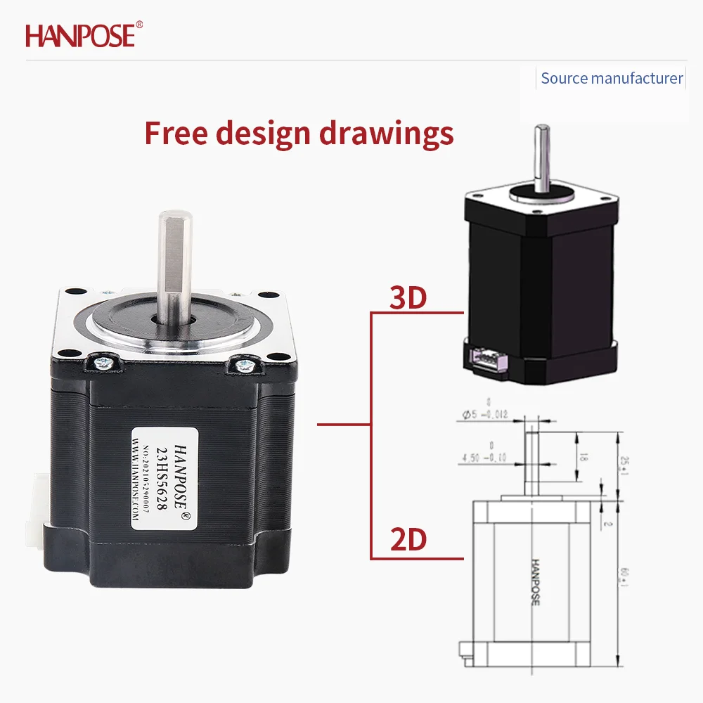 

NEMA23 23HS5628+TB6600 driven stepper motor 1.26N. m 2.8A two-phase four wire 3D printing accessory