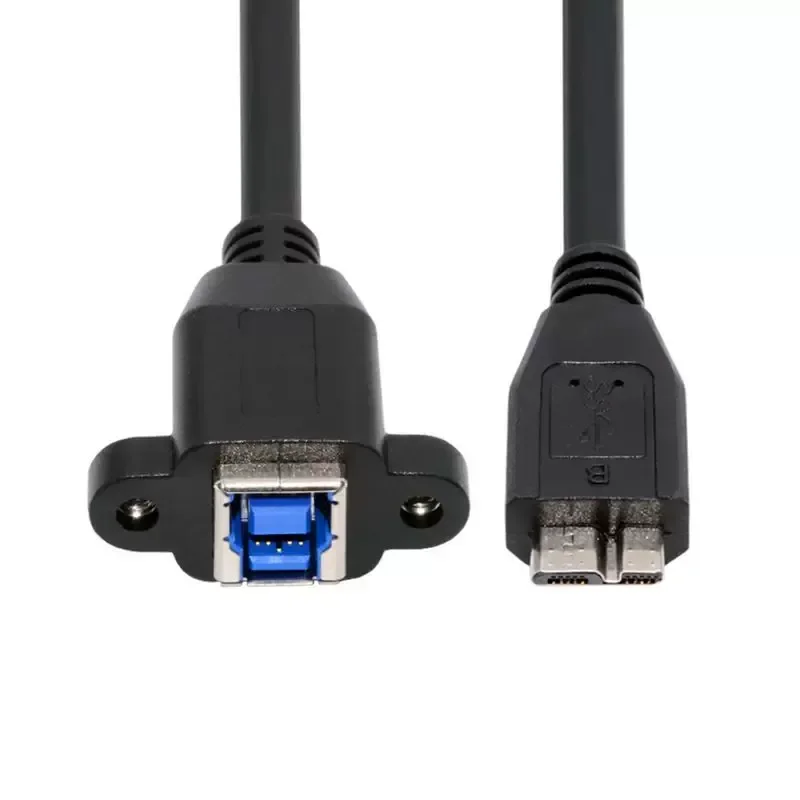 For NVME USB 3.0 2.0 19P 20P Micro B Male to 3.0 BF Female Adapter with Fixing Screw Hole Lock Data Cable for Printer Docking
