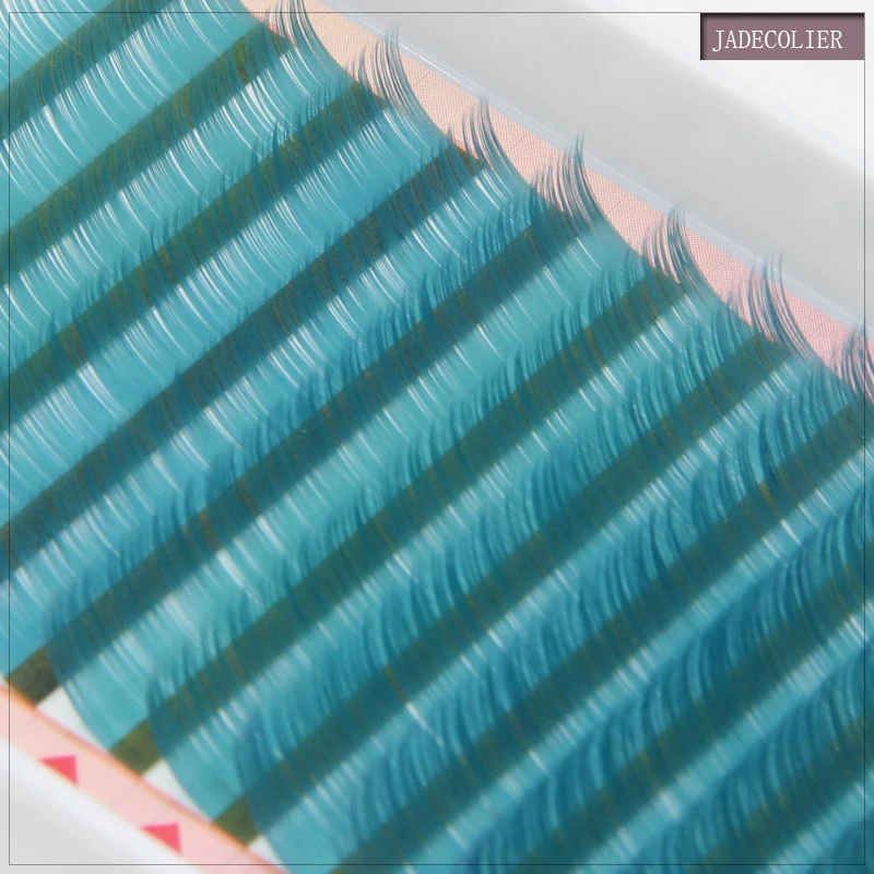 Jadecolier 8-14mm comprimento misto moda cor azul extensão de cílios 0.07mm macio natural longo maquiagem individual cílios c onda