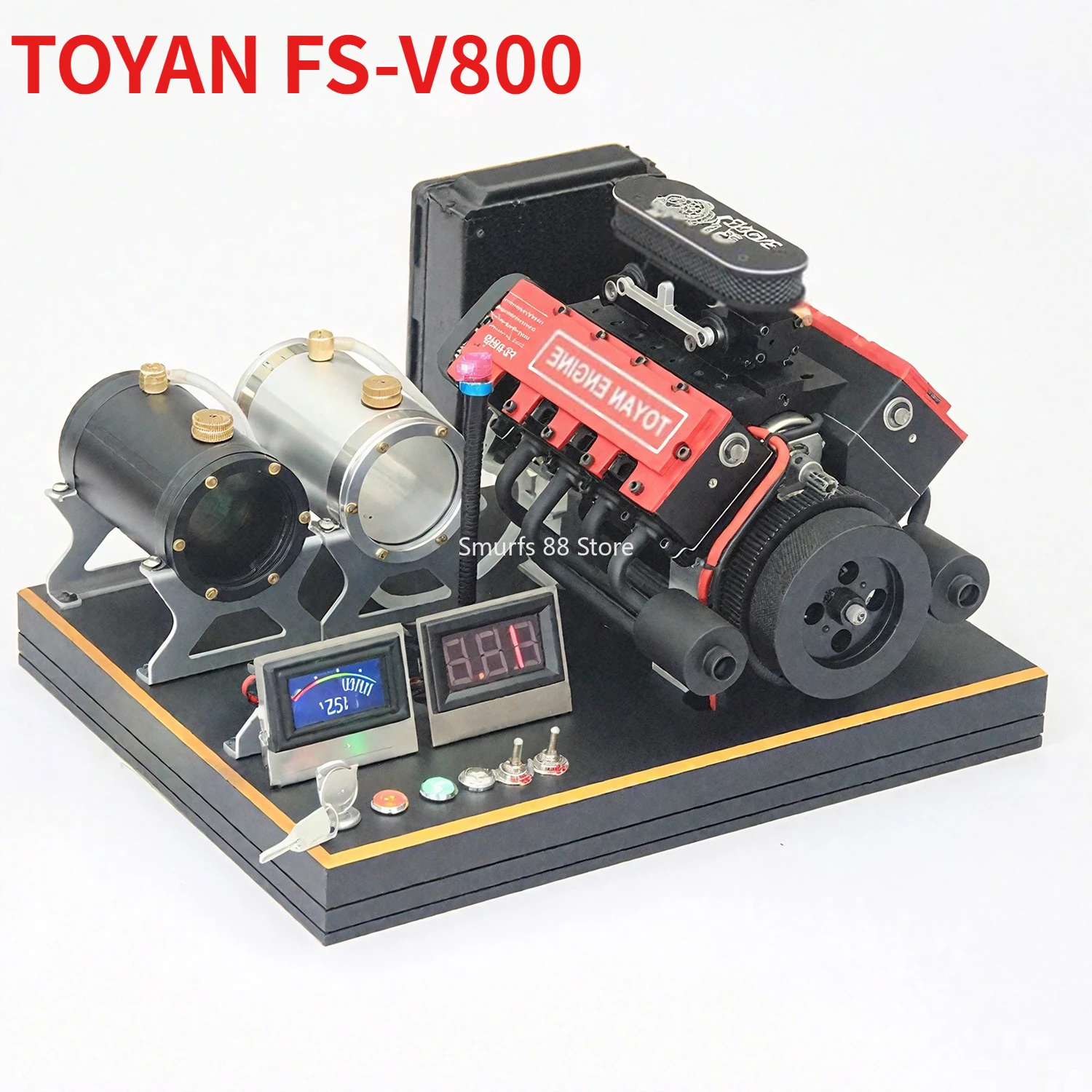 

Модель метанолового двигателя TOYAN V8 3,5 куб.см*8, модель двигателя, металлическая основа с дисплеем, разблокировка температуры, игрушки для дисплея топливного бака