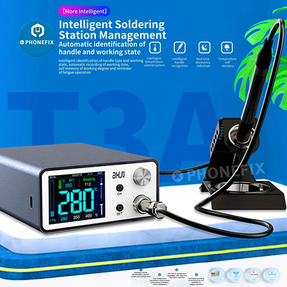 JC AIXUN T3A Intelligent Soldering Station 200W Anti-static BGA Rework Platform with 936 T12 T245 Handle Iron Tip Repair Tool