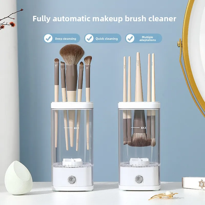 USB Makeup Brush Automatic Cleaner Lazy Person Electric Makeup Egg Powder Puff Powder Cleaner Brush Storage Box Sorting Bucket