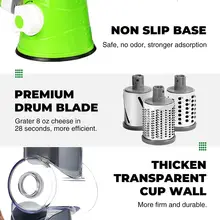 Manual Rotary Vegetable Cutter with 3 Blades #4