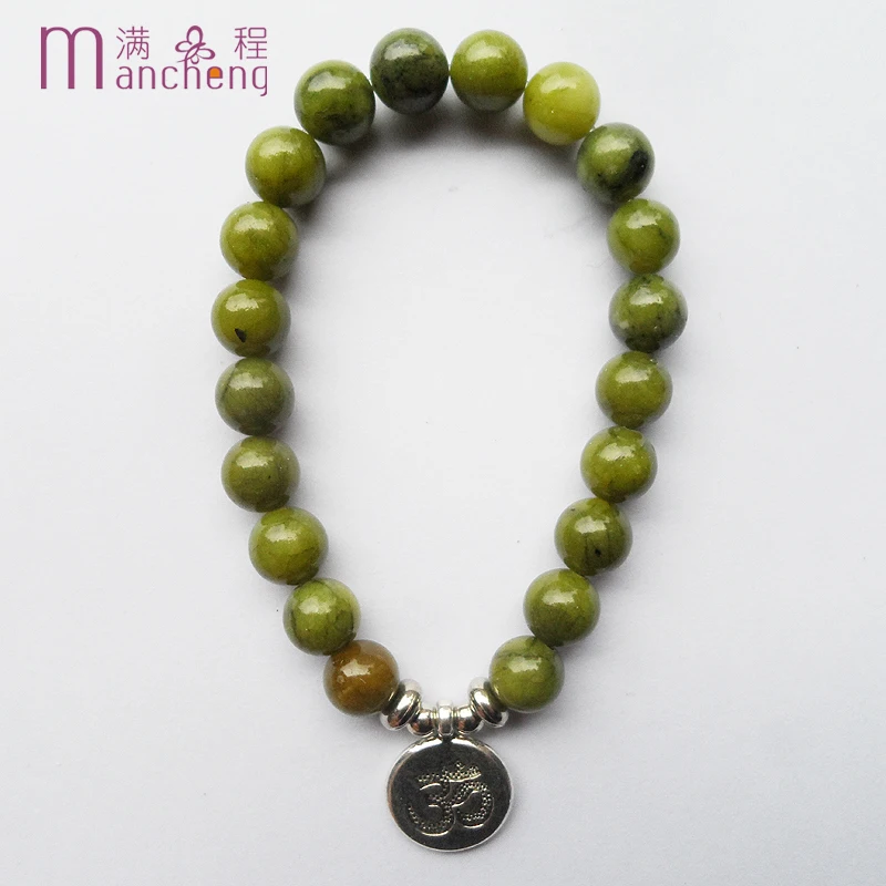 official-website tiki 8MM natura muslim tasbih prayer beads Green Jades allah Islamic bracelets jewelry women