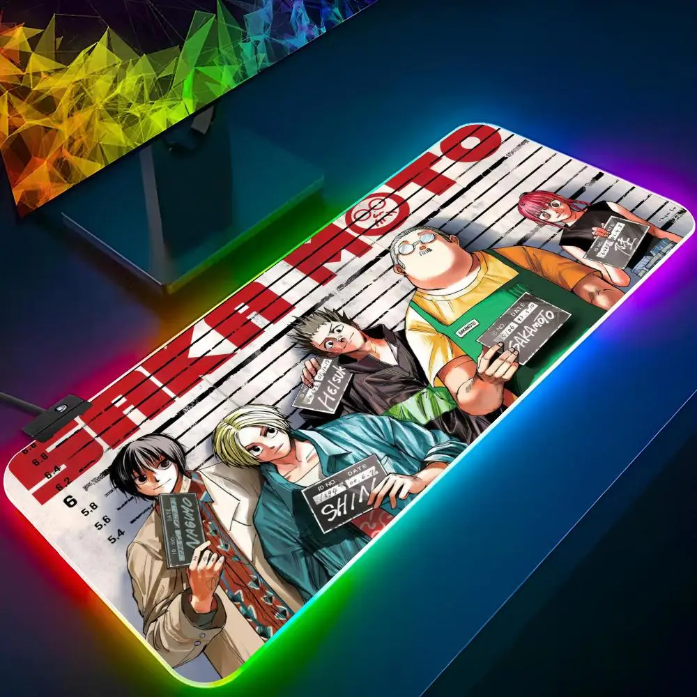 Sakamoto Days Mouse Pad Keyboard Xxl Laptop Mat Gaming Rgb Mousepad Backlit Keyboard Gamer Girl Table Pads Deskpad