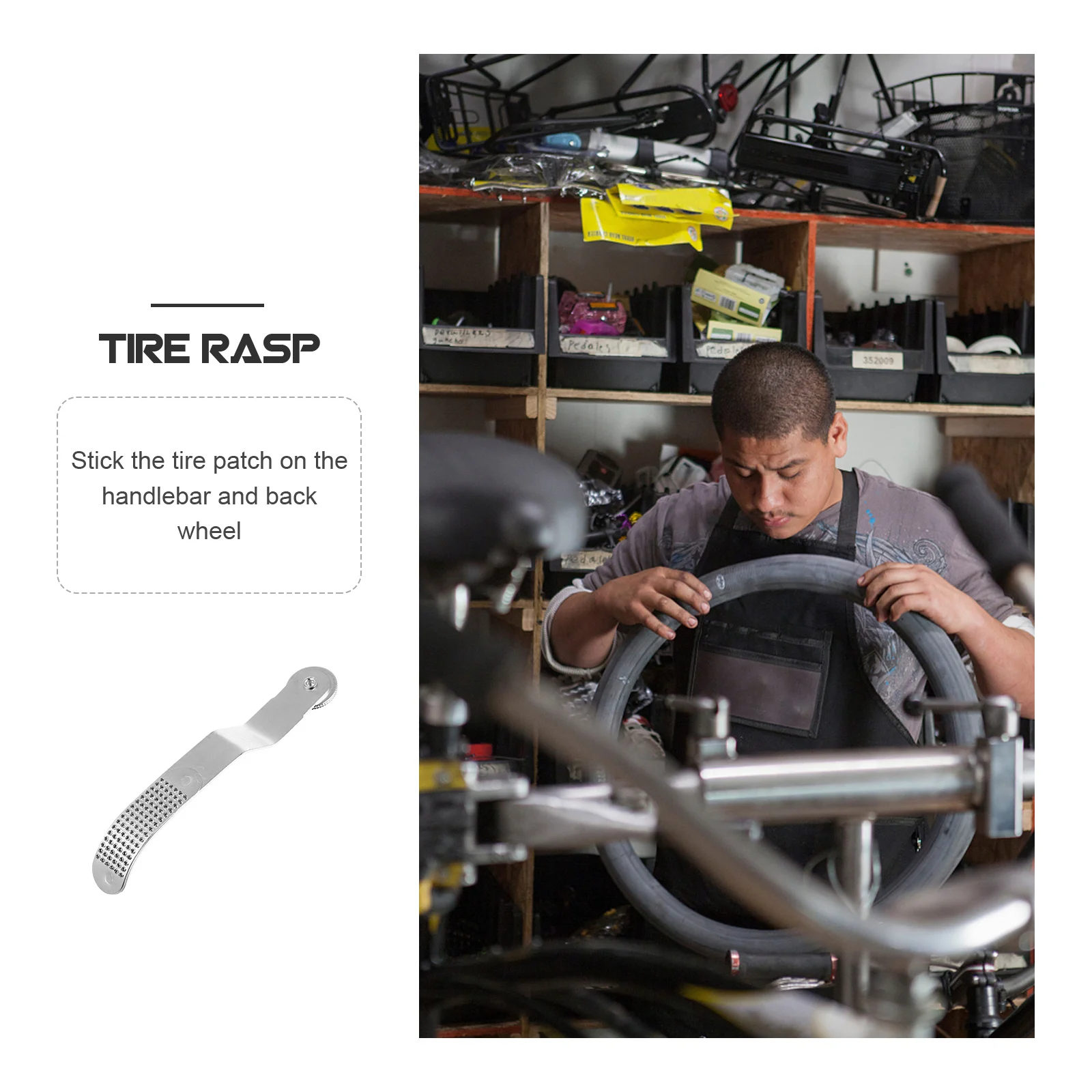 

Tire Patch Rasp Tool Professional Grade Steel for Effective Tire Repair Dual Function File and Wheel Compact Design for Cycling