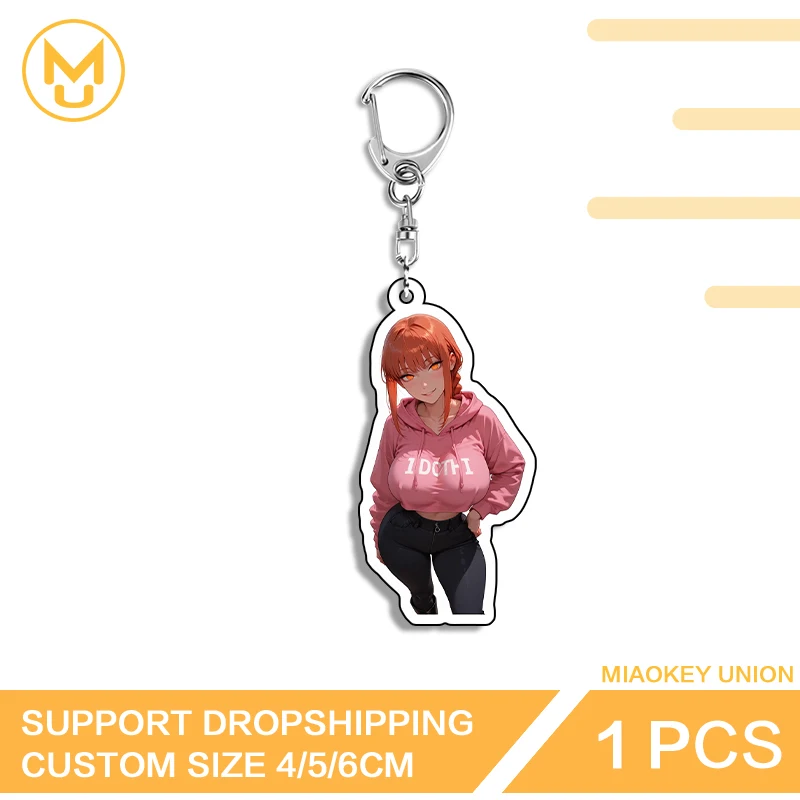 Makima Keychain Anime Keyring Without Censorship Car Backpacks Accessories Creative Personality Amusing Keyholder Toys Hobbies