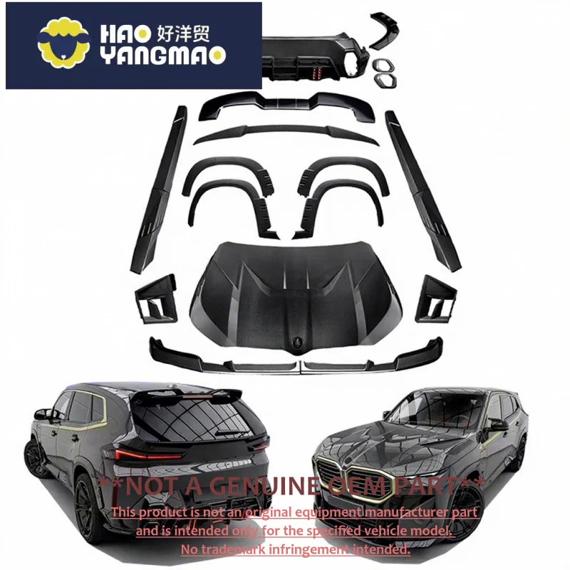Suitable for High Quality Dry Carbon Fiber Body Kit BMW XM G09 RNG Style Front Side Skirt Rear Lip Wheel Eyebrow Top Wing Hood