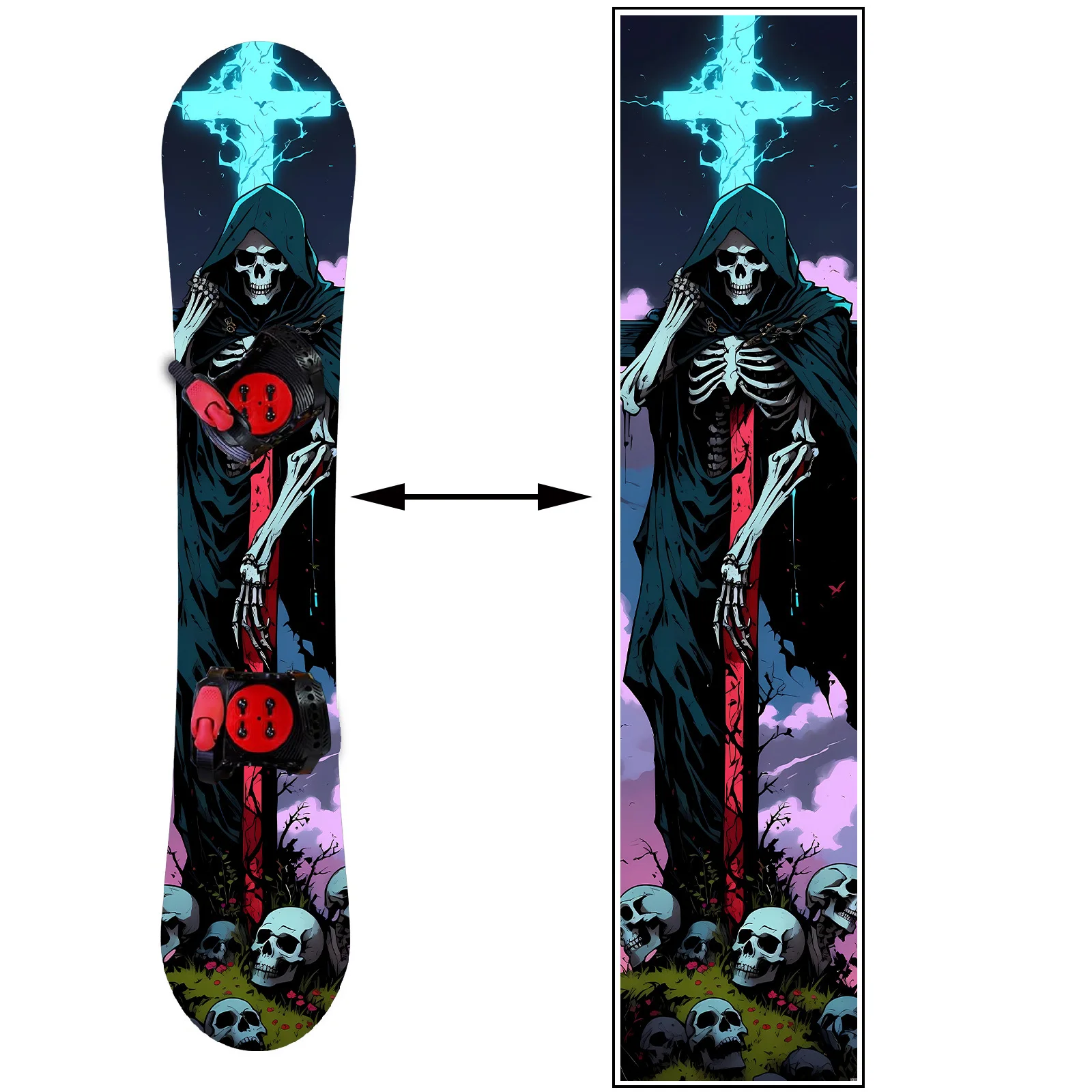 

Наклейка на сноуборд Bone Blade Reaper, персонализированная декоративная наклейка для сноуборда, наклейка для украшения сноуборда