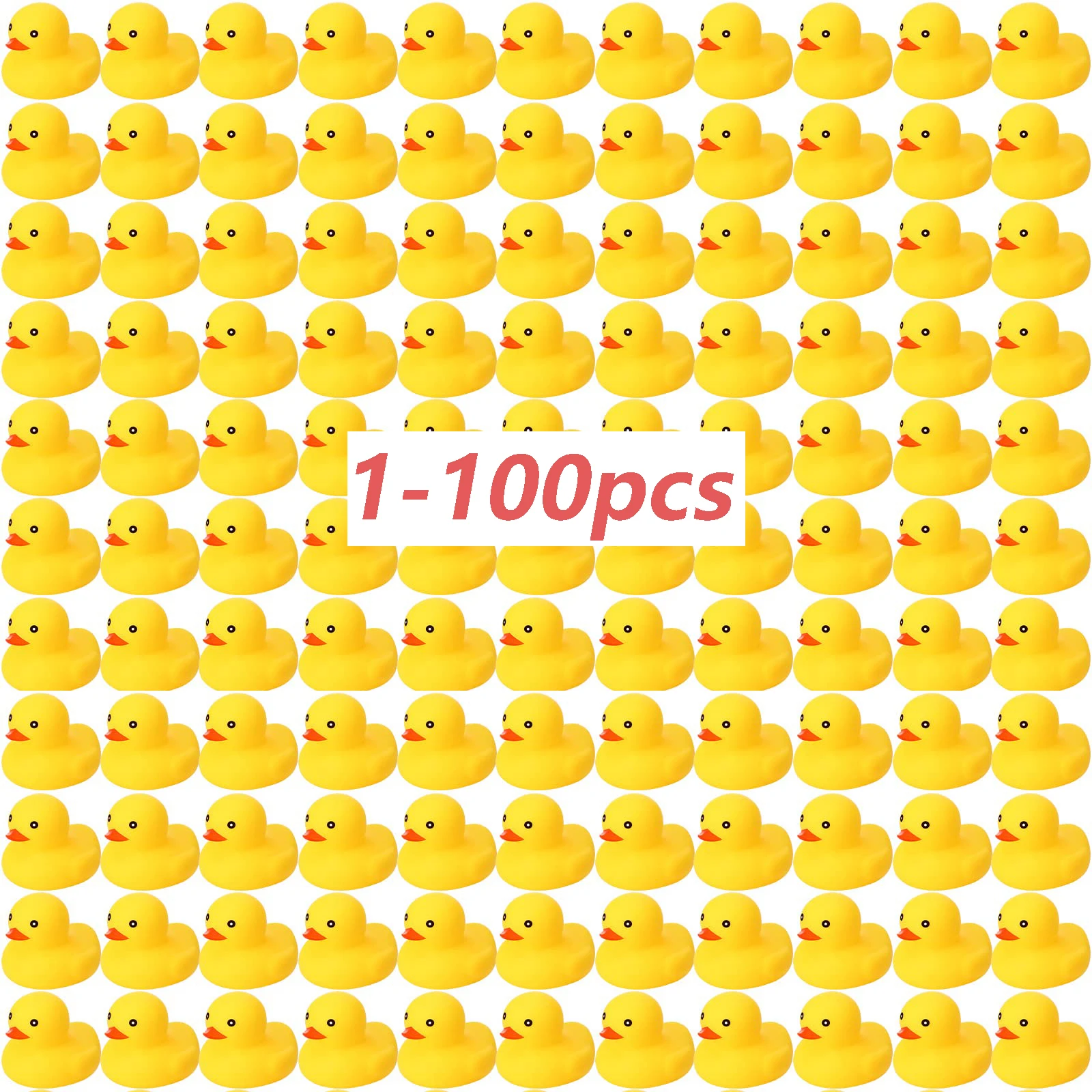 1-100 pcs yellow Rubber Ducks, Toys Squeaky Rubber Ducks Cute Float Duckies for  Birthday Party Favors Class Prizes Car Decor