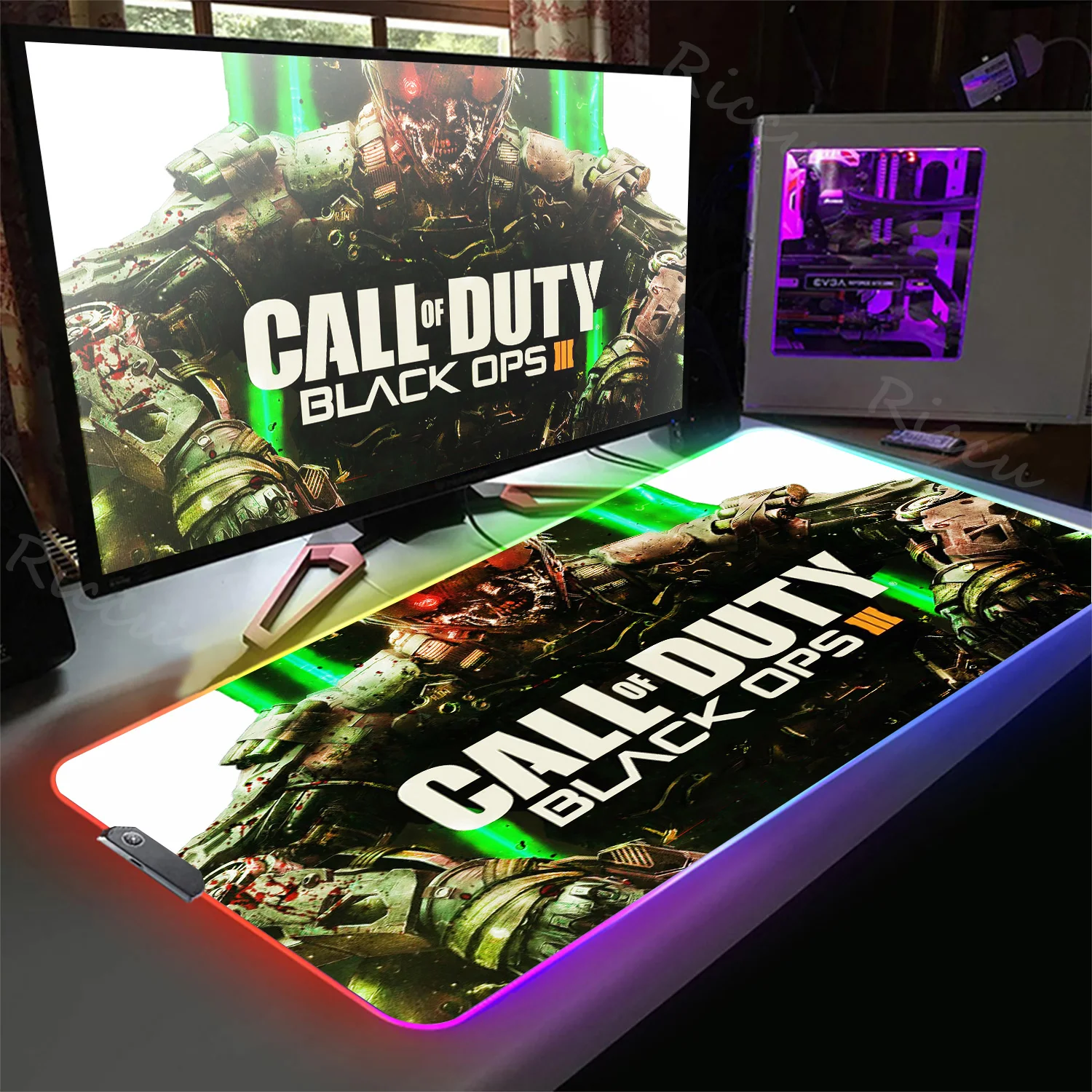 

Call of Duty Mouse Pad Gamer Rgb Desk Mat Back Light Led Mousepad Setup Gaming Accessories Deskmat Big Mousepepad Backlight