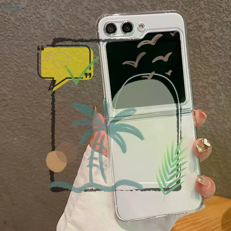Funda Flip7 para Galaxy Z Flip 7 Zflip7, funda protectora transparente para teléfono ZFlip 7