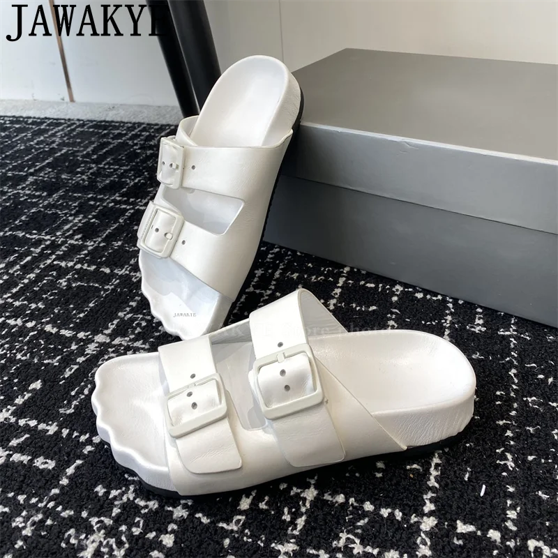 

Шлепанцы женские на толстой подошве, роскошные сандалии с открытым носком, уличные водонепроницаемые шлепанцы, мюли, летние повседневные пляжные тапочки в стиле панк