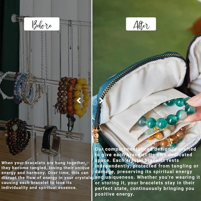 Портативная многослойная сумка для хранения ювелирных изделий с кисточками, дорожный нефритовый браслет, большая вместительная сумка для упаковки ювелирных изделий на молнии, органайзер