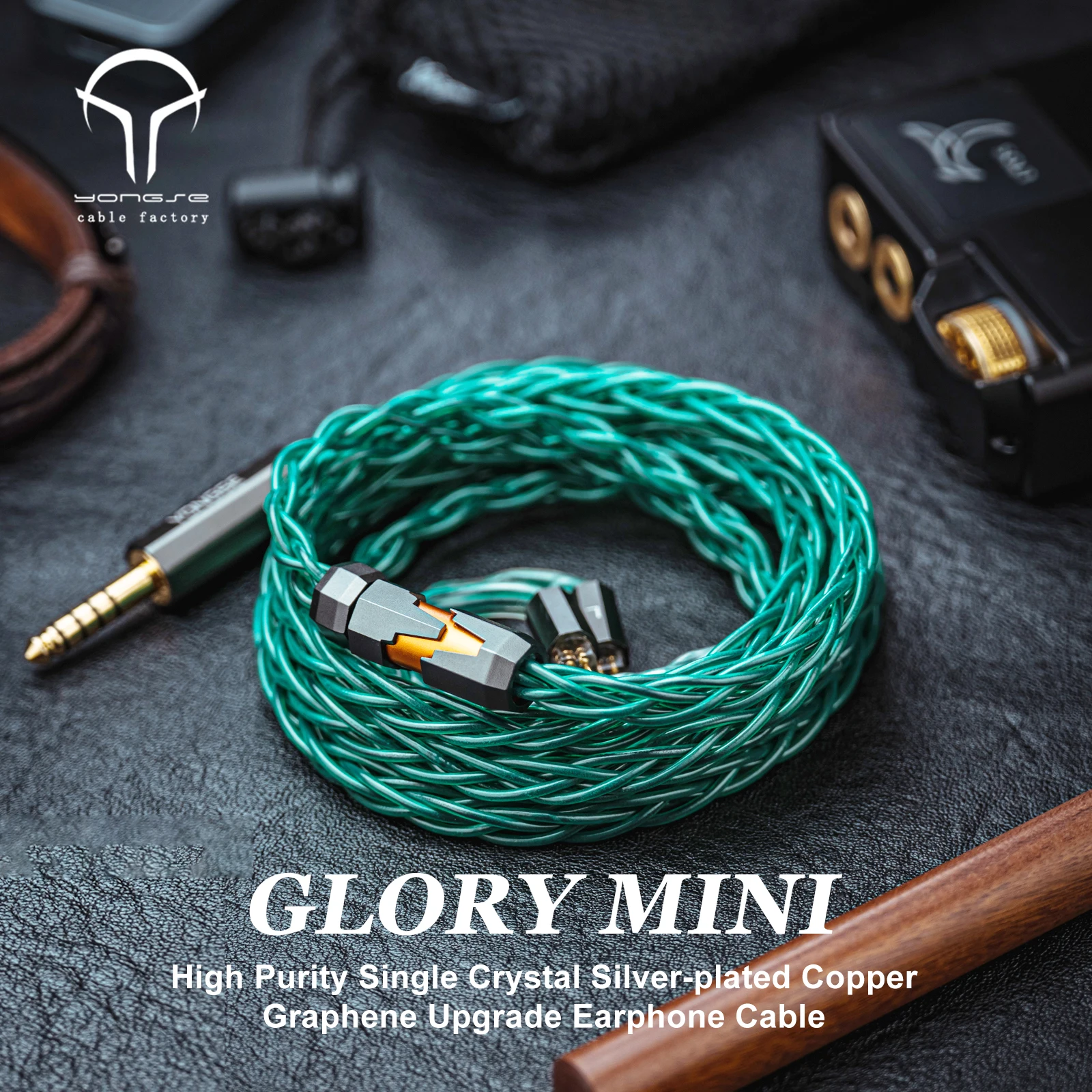 

YONGSE Glory Mini High Purity Single Crystal Silver-plated Copper Upgrade Earphone Cable Gold Plated Plug