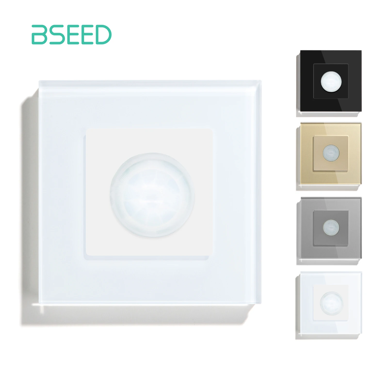 BSEED PIR Infrared Motion Body Sensor Switch Motion Sensor Glass Mechanical Wall Mounted Switches EU Standard LED Light Switches