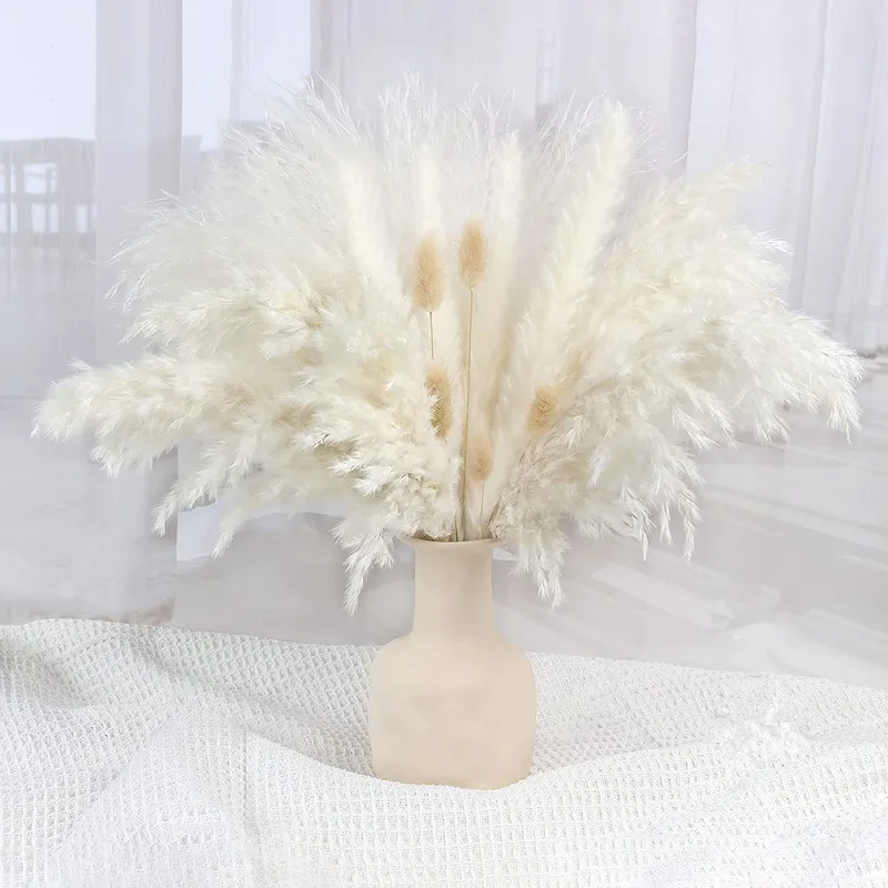 40pcs Fleur Sechee Naturelle Pampas Grass Dried Flowers Bouquets Wedding Party Decoration Nature Boheme Champetre Fall Decor