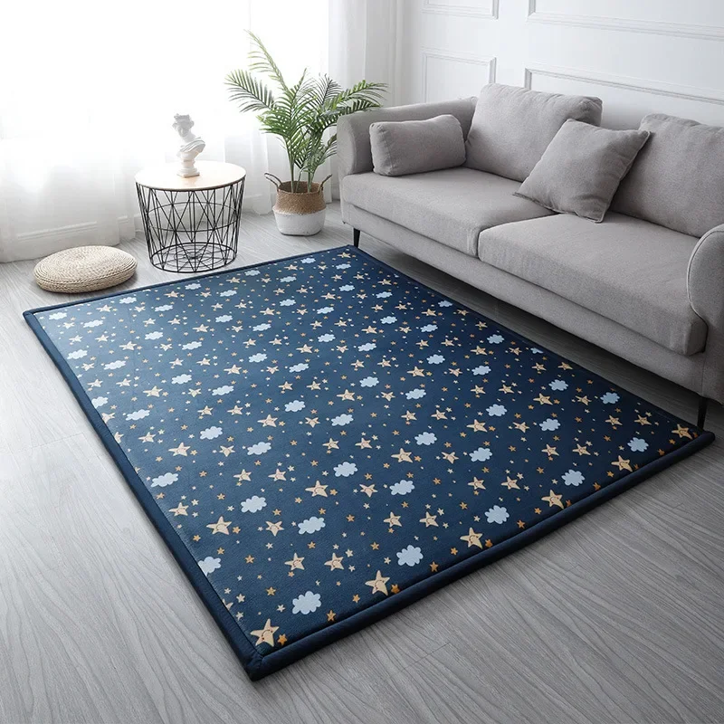 Coral Fleece 2.5cm Thick Carpets Soft Yoga Solid Color Kid Bedroom Play Area Rug Front Doormat Home Living Room Tatami Floor Mat