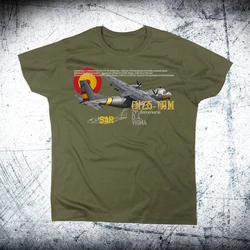 スペインの空軍48ウィングCN235トランスポート飛行機Tシャツ。メンズ半袖ラウンドネックTシャツ,コットン,S-3XL