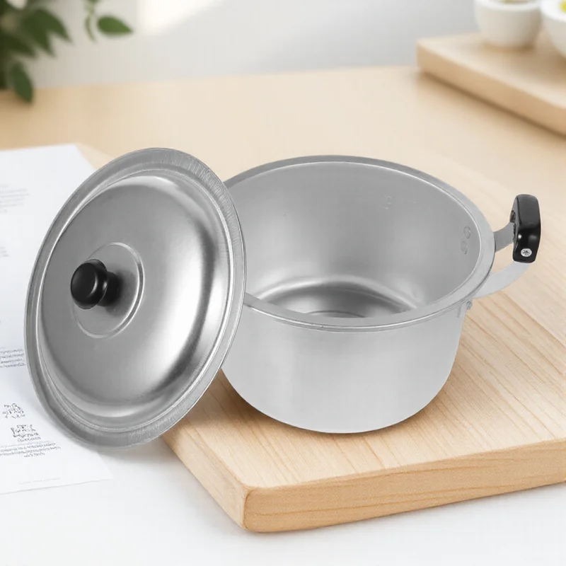 

1pc Thickened Aluminium Soup Kitchen Stew Heat Resistant Cookware For Steaming Food Multifunctional Stockpot Household