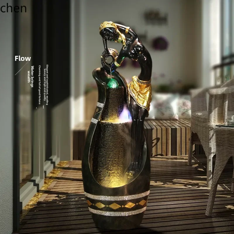 YFY  Flowing Water Fountain Floor Ornament Living Room Garden Courtyard Feng Shui Wheel Home Wealth Attraction Opening Export - view 2