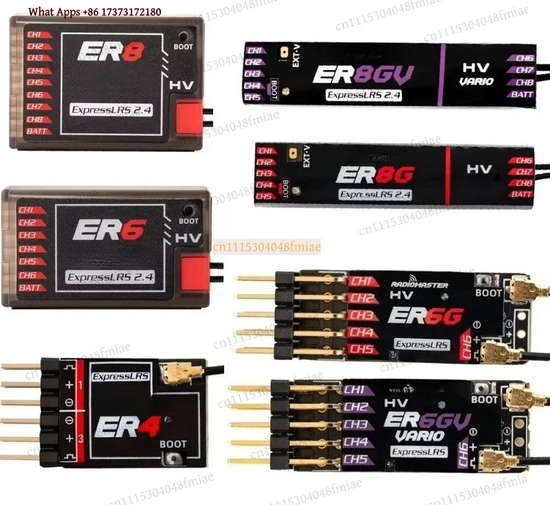PWM Receiver ER4 4CH ER6 ER6G ER6GV 2.4G 6CH ER8 ER8G ER8GV 8CH CRSF ExpressLRS 2.4GHz 100mW for RC Aircraft Boat Car