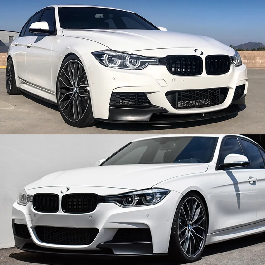 2PCS 2013 To 2018 For BMW 3 Series F30 F31 328i 330i 335i 340i 320d 330d MP Style Front Spoiler Bumper Lip Splitter Diffuser ABS