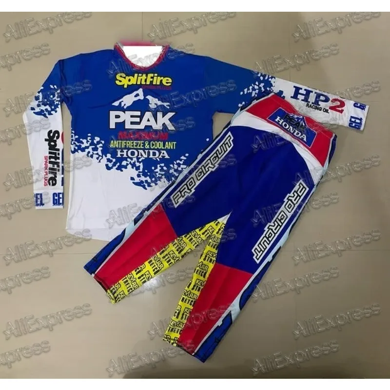 

2025 Autumn Motocross Honda #1 McGrath Jersey and Pants for Man Set Motocross Endurance Gear Combination Off-road Racing Suit