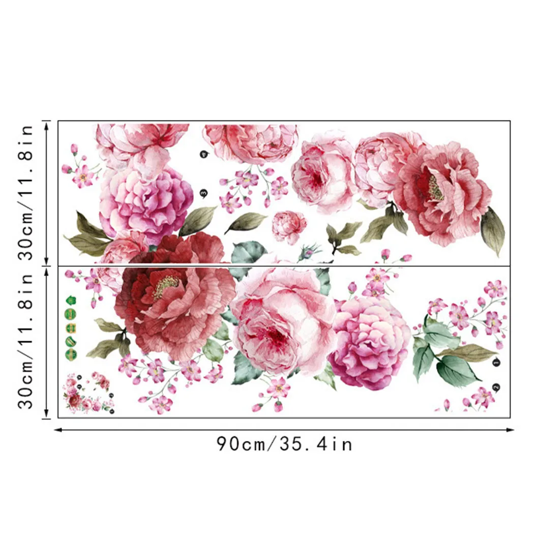 DIY Wall Sticker Living Room Mural Art Nursery Decals Flowers Home Background Home Decor High Quality Practical