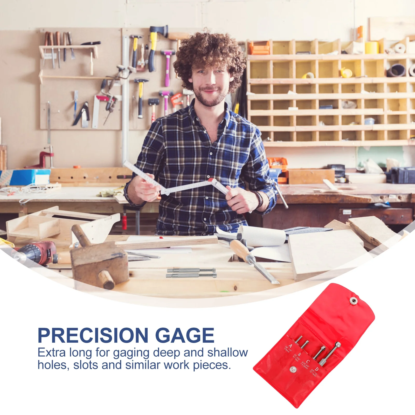 

4Pcs Precision Telescoping Gage Set Carbon Steel Extra Long for Deep Shallow Hole Measuring Internal Diameter Hole Gauges