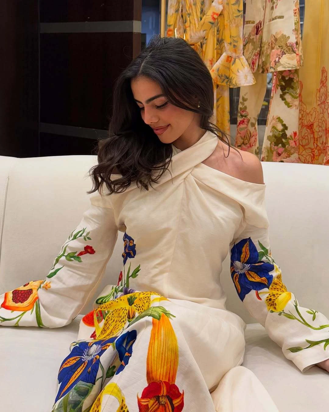 

Faionable Casual Printed Long Sve Cross Ne Dr Ele High Waist A-Line Skirt Daily Wear Long Dr Summer 2025