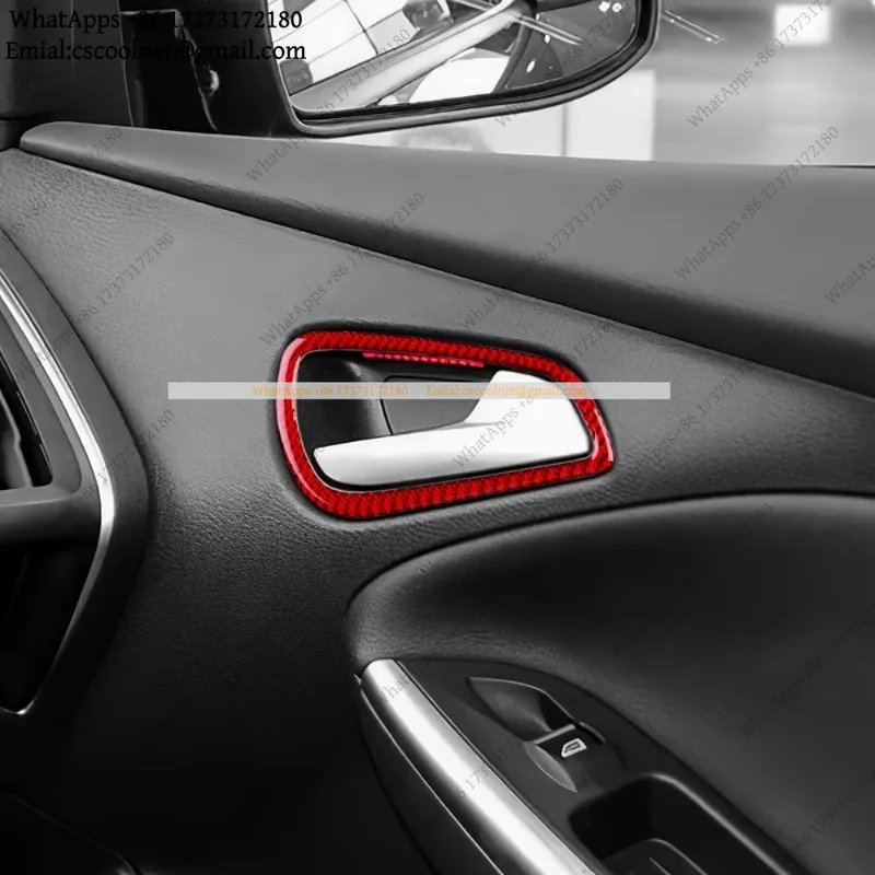 Real Soft Carbon Fiber Sticker For Focus SE ST Ecoboost 2012 2013 2014 LHD RHD Car Door Handle Frame Panel Trim Accessories