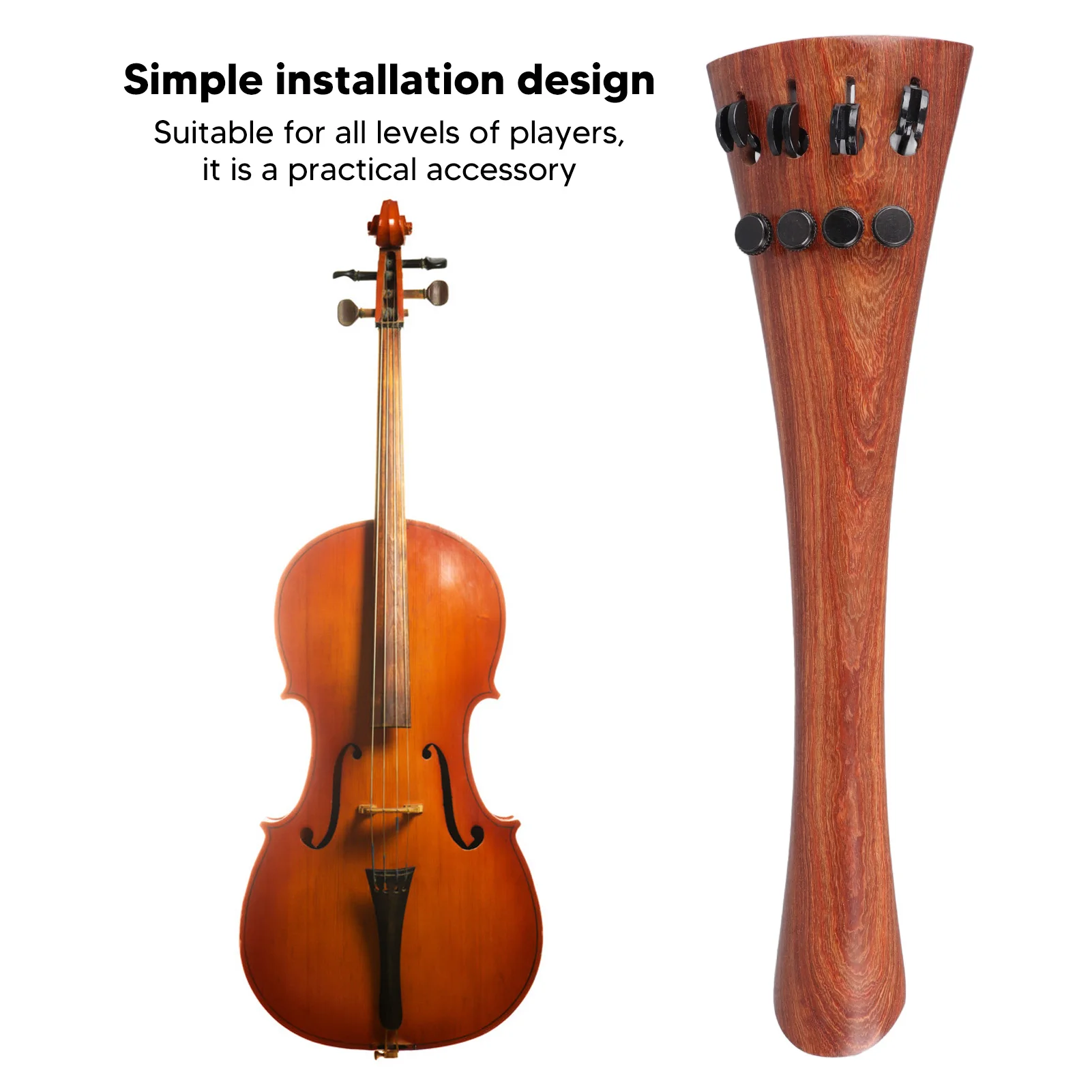 4/4 Cello Tailpiece Redwood Fuller Brighter Timbre Producing Classical Cello Musical Tailpiece