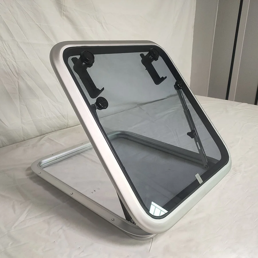 Square Marine Boat Skylight Escape Hatch Window Aluminum Deck Hatch for Boats Yacht RV