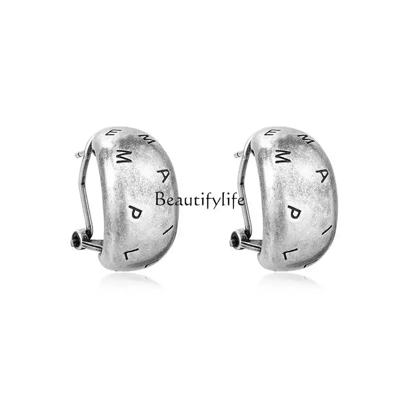 

S925 sterling silver retro earrings light luxury high-end earrings autumn and winter temperament exaggerated new models