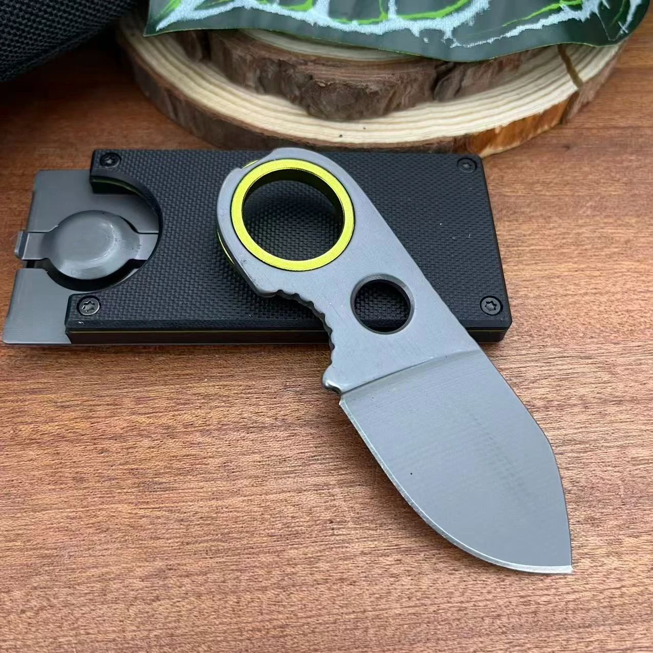 

EDC портативный брелок-нож, многоцелевой открытый кемпинг, небольшой карманный нож с фиксированным лезвием, инструмент для выживания в дикой природе, самообороны