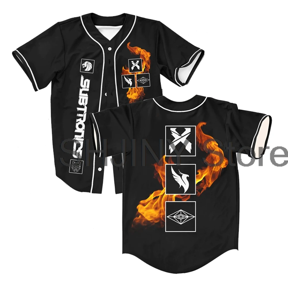 Excision Illenium Slander Seven Lions Subtronics Baseball Jersey Short Sleeve Button-up Shirts Women Men Streetwear Tops