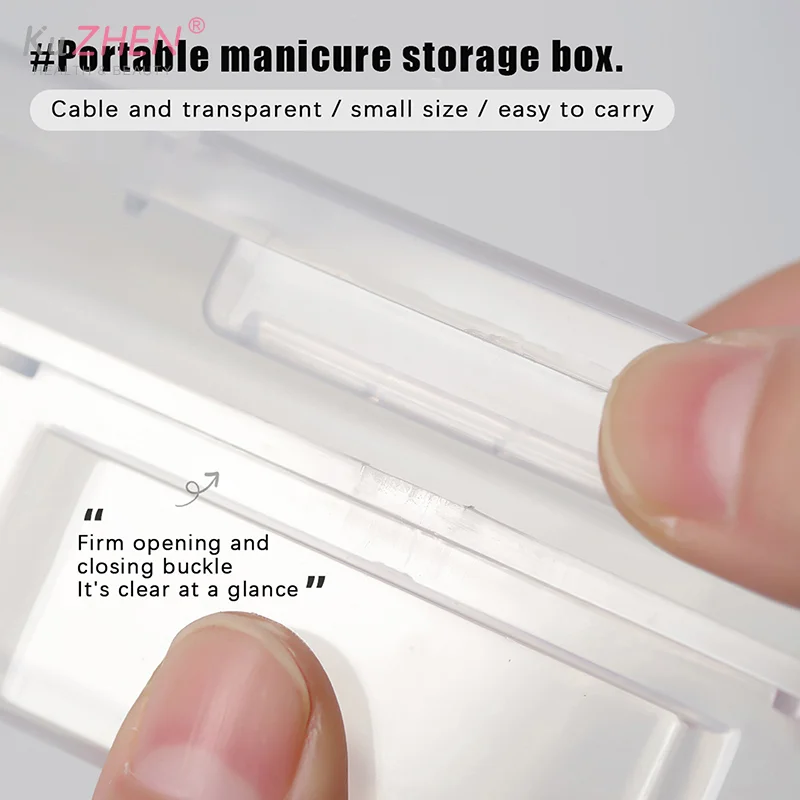 1 قطعة صندوق مجوهرات شفاف صندوق تخزين الأظافر متعدد الوظائف مقاوم للغبار البلاستيك يشكلون فرش المنظم حاوية عالية السعة