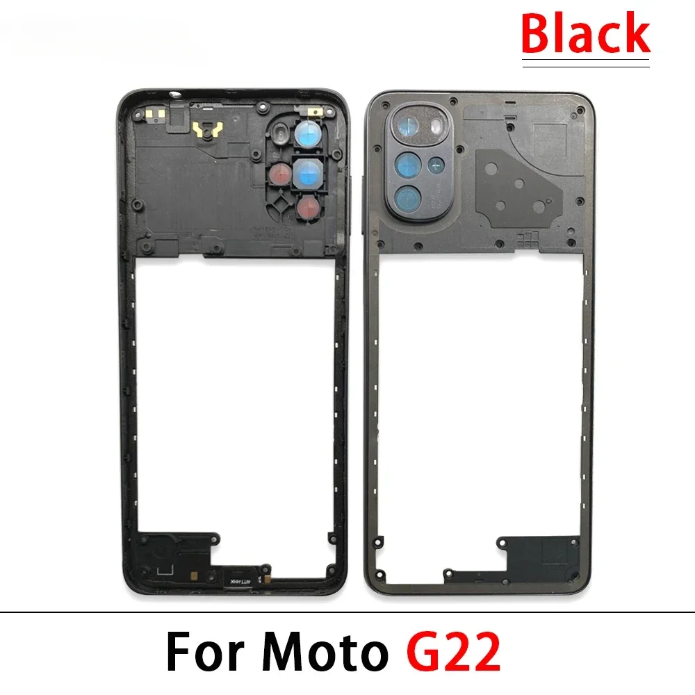 New Middle Frame For Moto G22 G52 G71 G82 G50 5G Housing Middle Frame Case + Side Keys Power and Volume Buttons Replacement