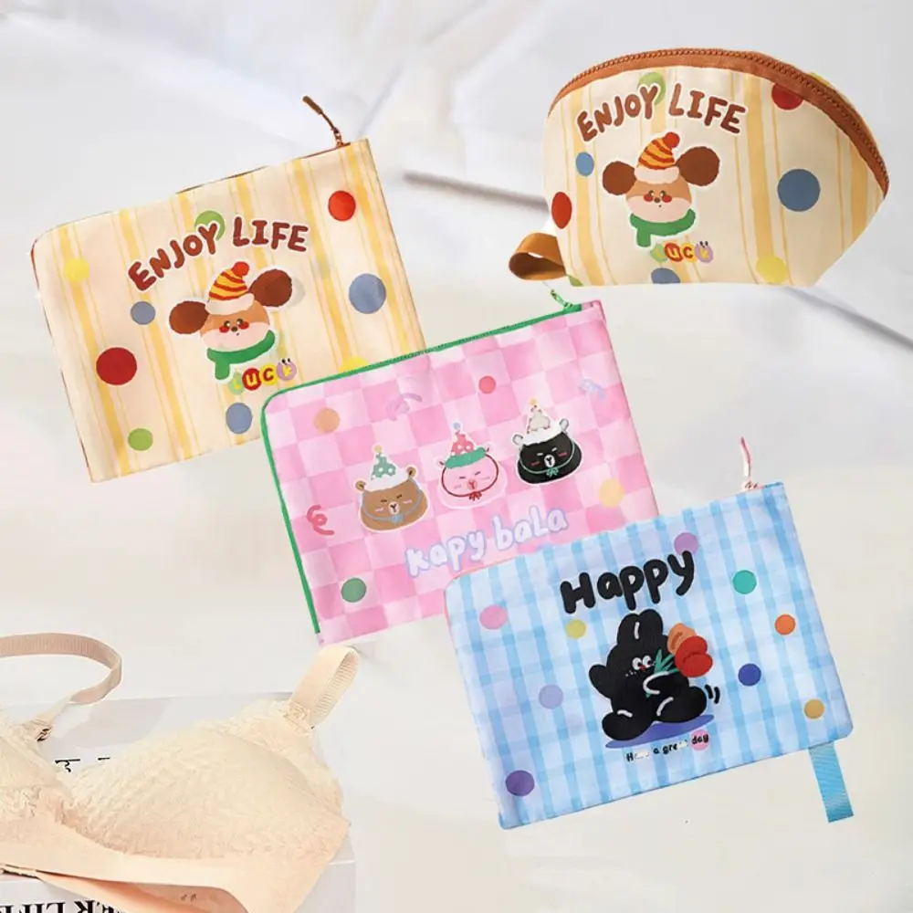 

3Pcs Cute Cartoon Travel Storage Bag Waterproof with Handle Cosmetic Storage Bag Large-Capacity Data Cable Organizer for Home