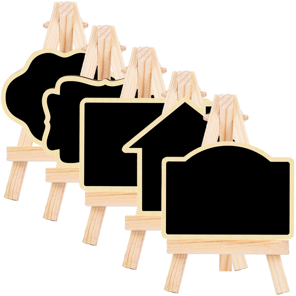 

5Pcs Blackboard Chalkboards Wood Easel Drawing Erase Blackboard Tabletop Restaurant Cafe BakeryRusticchalkboard