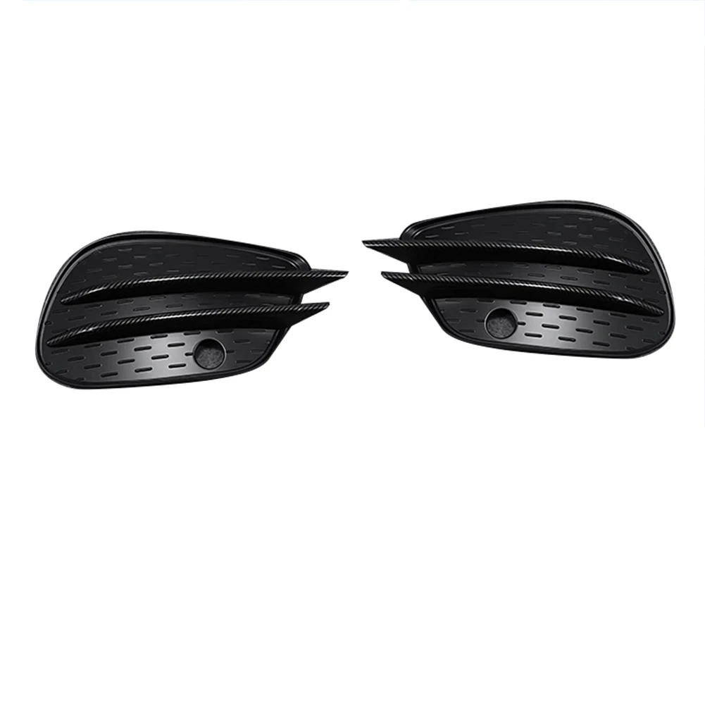 

1Pair Front Bumper Air Knife Fog Lamp Trim Cover for Mercedes Benz GLE GLS Class W166 X166 2015-2019 Carbon Fiber