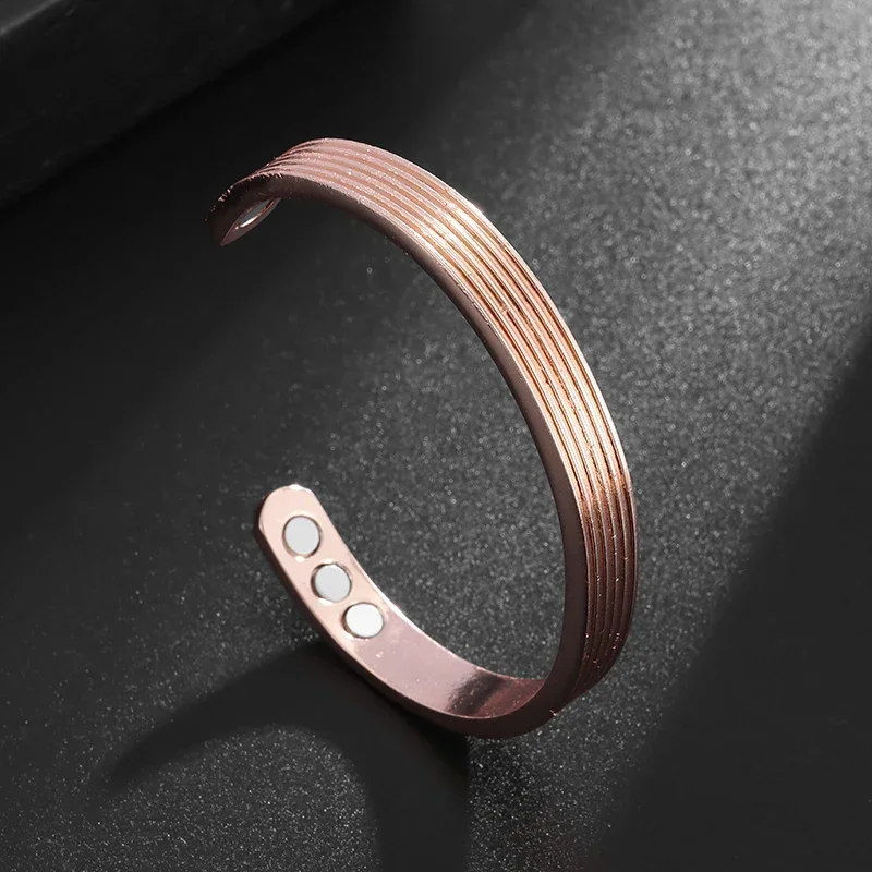 Fashion Geometric Strip Magnetic Opening Bracelet for Men and Women To Treat Insomnia, Healthy Weight Loss Jewelry Gift